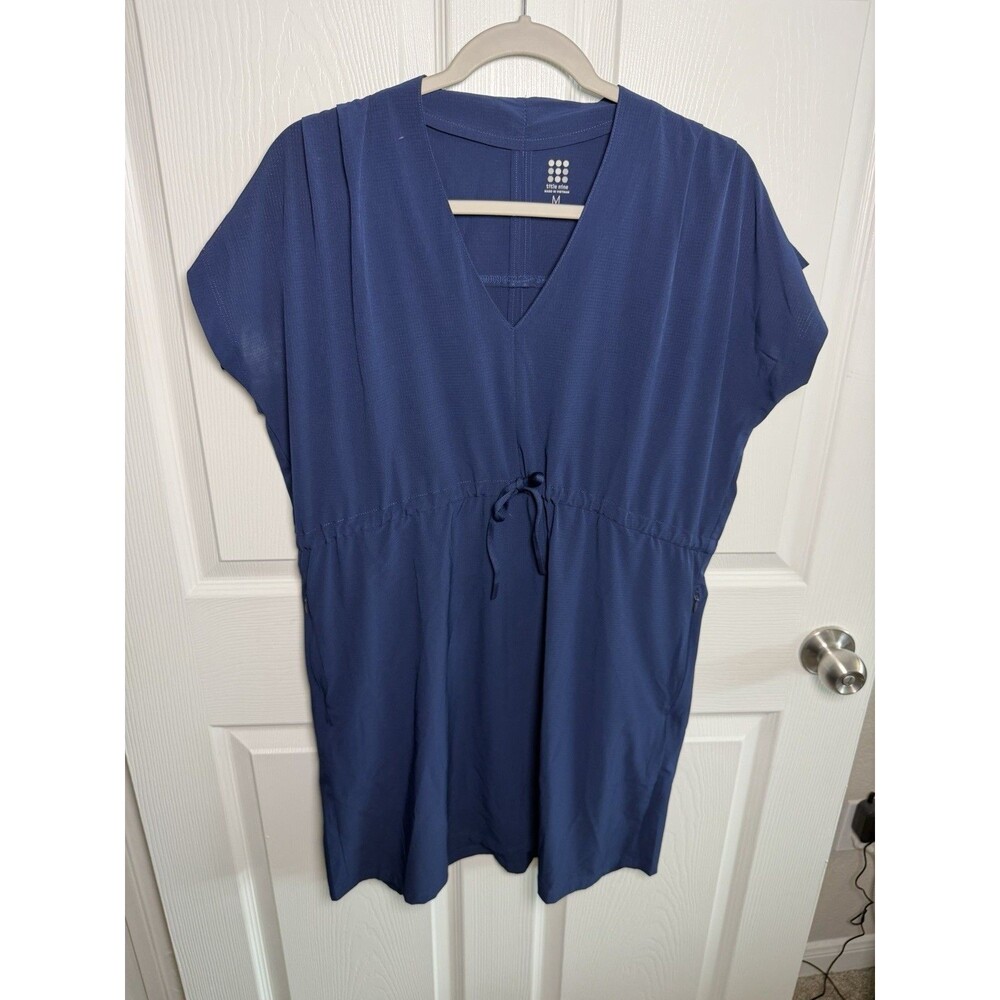 Title Nine Pali Dress Lightweight Swim Cover Up Size M Navy Blue Vacation Summer